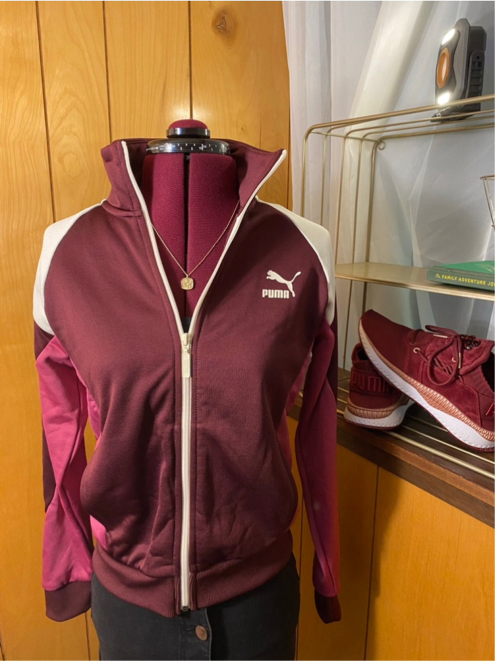 Women's PUMA XS Burgundy & Pink Track Jacket
